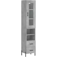 vidaXL Highboard Betongrau 34,5x34x180 cm Holzwerkstoff