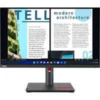 Lenovo ThinkVision P24h-30, 60,5 cm (23.8"), 2560 x 1440 Pixel, Quad HD, LED, 6 ms, Schwarz