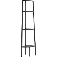 vidaXL Eckregal mit 4 Ablagen Schwarz 45,5x31,5x150 cm