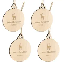 Yoursurprise Weihnachtsdeko aus Holz mit Name - Weihnachtskugel - 4 Stück