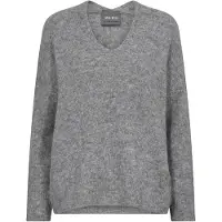 Mos Mosh Damen Pullover & Cardigans Thora V-neck Knit - Grau - Größe L