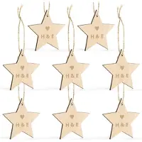 Yoursurprise Holzstern Weihnachtsdeko mit Gravur - 8 Stück