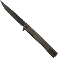 Ocaso Solstice Straight Black Taschenmesser, Black Titanium