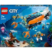 LEGO 60379 City Forscher-U-Boot Spielzeug, Unterwasser-Set mit Drohne, Mech, Minifiguren von Tauchern und Tierfiguren, Geschenk zum Geburtstag für Kinder, Jungen und Mädchen