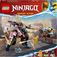LEGO 71792 NINJAGO Soras transformierender Mech-Bike-Renner, 2in1 Set mit transformierender Mech-Actionfigur, Motorrad-Spielzeug Set mit 3 Minifiguren für Kinder, Jungen und Mädchen
