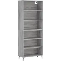 vidaXL Highboard Grau Sonoma 69,5x32,5x180 cm Holzwerkstoff