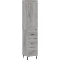 vidaXL Highboard Grau Sonoma 34,5x34x180 cm Holzwerkstoff
