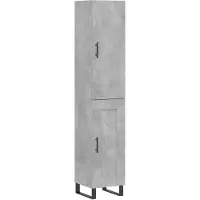 vidaXL Highboard Betongrau 34,5x34x180 cm Holzwerkstoff