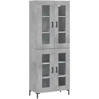 vidaXL Highboard Betongrau 69,5x34x180 cm Holzwerkstoff