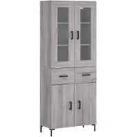 vidaXL Highboard Grau Sonoma 69,5x34x180 cm Holzwerkstoff