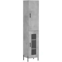 vidaXL Highboard Betongrau 34,5x34x180 cm Holzwerkstoff