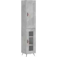 vidaXL Highboard Betongrau 34,5x34x180 cm Holzwerkstoff