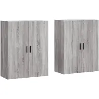 vidaXL Wandschränke 2 Stk. Grau Sonoma 69,5x34x90 cm