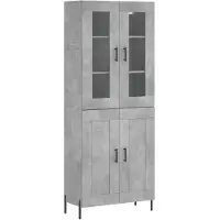 vidaXL Highboard Betongrau 69,5x34x180 cm Holzwerkstoff