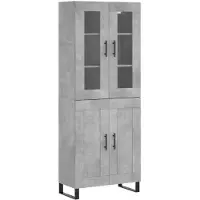vidaXL Highboard Betongrau 69,5x34x180 cm Holzwerkstoff