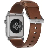 Nomad Modernes Lederarmband für Apple Watch | 44/45/46/49 mm - Brown / Silver