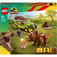 LEGO 76959 Jurassic Park Triceratops-Forschung, Dinosaurier Spielzeug mit Figur und Auto zum Sammeln zum 30. Jubiläum