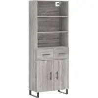 vidaXL Highboard Grau Sonoma 69,5x34x180 cm Holzwerkstoff