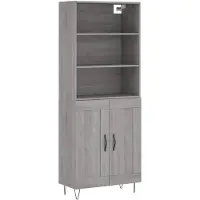 vidaXL Highboard Grau Sonoma 69,5x34x180 cm Holzwerkstoff