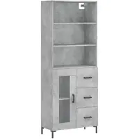 vidaXL Highboard Betongrau 69,5x34x180 cm Holzwerkstoff