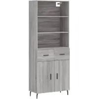 vidaXL Highboard Grau Sonoma 69,5x34x180 cm Holzwerkstoff