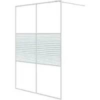 vidaXL Duschwand für Begehbare Dusche Weiß 140x195 cm ESG-Klarglas