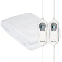 Auronic Elektrisches Wärmeunterbett - 160 x 140 cm - 2 Personen Wärmedecke - 2 Wärmezonen und 2 Controller - mit Eckelastiken - 3 Wärmestufen mit Timer - Weiß