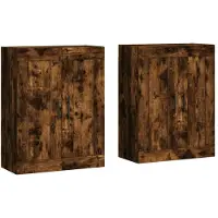 vidaXL Wandschränke 2 Stk. Räuchereiche Holzwerkstoff
