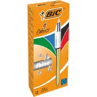 BIC Retractable Medium Point 4 Shine Colours Stift 12 Einheiten