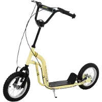 HOMCOM Kinderroller ab 5 Jahre Scooter Cityroller Tretroller verstellbar Beige