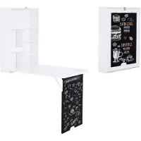 HOMEdotCOM Klappschreibtisch mit Tafel HOMCOM Weiß