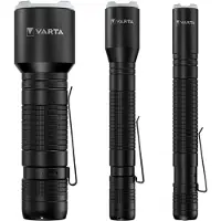 Varta LED-Taschenlampe inkl. 3x AAA Batterien, Aluminium Light F30 Pro, Lampe mit drei Lichtmodi, Taschenlampe mit Aluminiumgehäuse, strukturierter Griff, stoßfest