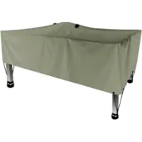Perel Outdoor-Abdeckung für Tisch, beige-grau, rechteckig, 185 cm x 105 cm x 60 cm