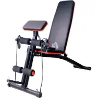 HOMCOM Multifunktions-Hantelbank Kraftstation Trainingsbank bis zu 120 kg schwarz A91-062