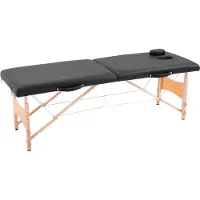 HOMCOM Massagetisch mobile Massageliege höhenverstellbar Kosmetikbank Buche 503-001