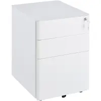 Vinsetto Rollcontainer mobiler Aktenschrank mit 3 Schubladen Büroschrank Stahl 924-006