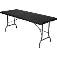 Perel Klapptisch 180x75cm Rattan-Optik Schwarz Gartentisch Campingtisch tragbar