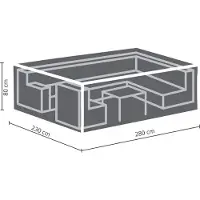 Perel Outdoor-Abdeckung für Garten-Set, grau, rechteckig, 280 cm x 230 cm x 80 cm
