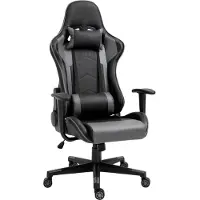 Vinsetto Ergonomischer Bürostuhl Gaming Stuhl Kunstleder Schaumstoff Schwarz