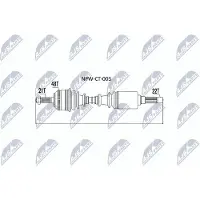 NTY NPW-CT-003 Antriebswelle Vorne Rechts Vorne passend für PEUGEOT 106 II Schrägheck (1A, 1C) 106 I (1A, 1C) 106 II Kasten / Schrägheck (1S)