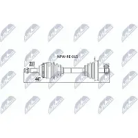 NTY NPW-RE-015 Antriebswelle Vorne Links für RENAULT CLIO II (BB0/1/2, CB0/1/2) KANGOO (KC0/1) KANGOO Express (FC0/1) CLIO II Kasten (SB0/1/2)