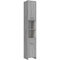 vidaXL Badezimmerschrank Grau Sonoma 30x30x183,5 cm Holzwerkstoff