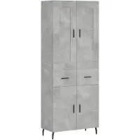 vidaXL Highboard Betongrau 69,5x34x180 cm Holzwerkstoff