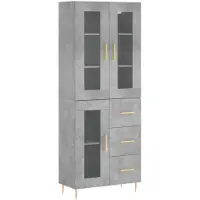 vidaXL Highboard Betongrau 69,5x34x180 cm Holzwerkstoff