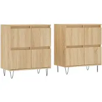 vidaXL Sideboards 2 Stk. Sonoma-Eiche Holzwerkstoff