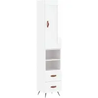 vidaXL Highboard Hochglanz-Weiß 34,5x34x180 cm Holzwerkstoff
