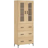 vidaXL Highboard Sonoma-Eiche 69,5x34x180 cm Holzwerkstoff