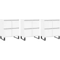 vidaXL Sideboards 3 Stk. Weiß Holzwerkstoff