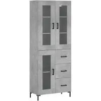 vidaXL Highboard Betongrau 69,5x34x180 cm Holzwerkstoff