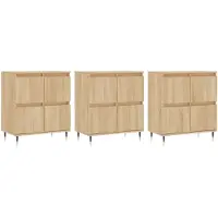 vidaXL Sideboards 3 Stk. Sonoma-Eiche Holzwerkstoff